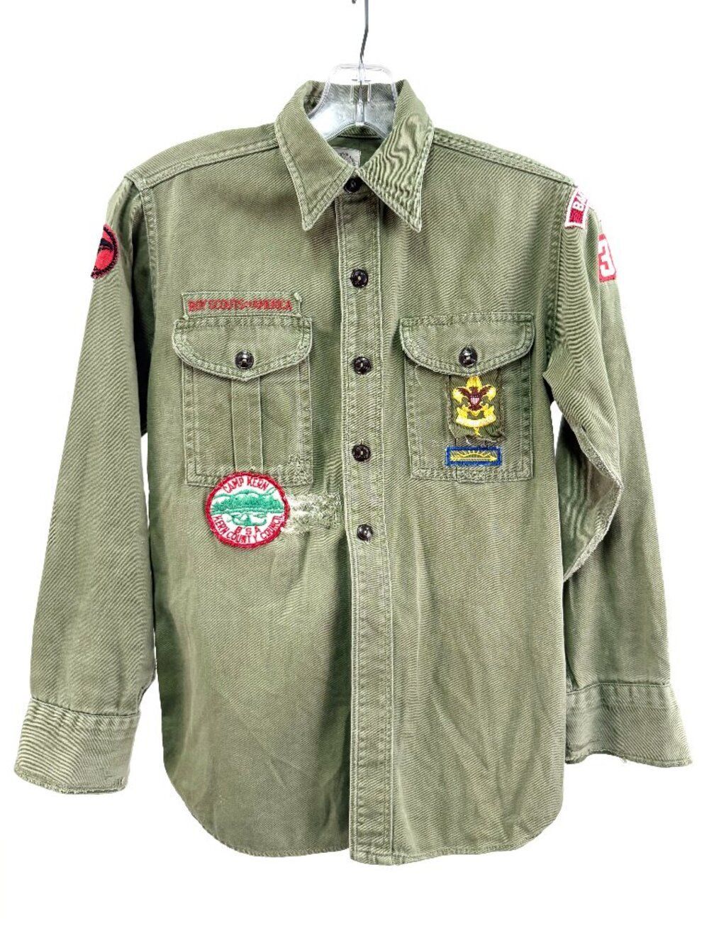Vtg 50s 60s BSA Boy Scout Shirt Bakersfield CA Kern County Council Patches 13